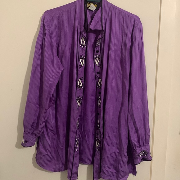 Vintage silk button up blouse - Picture 1 of 7